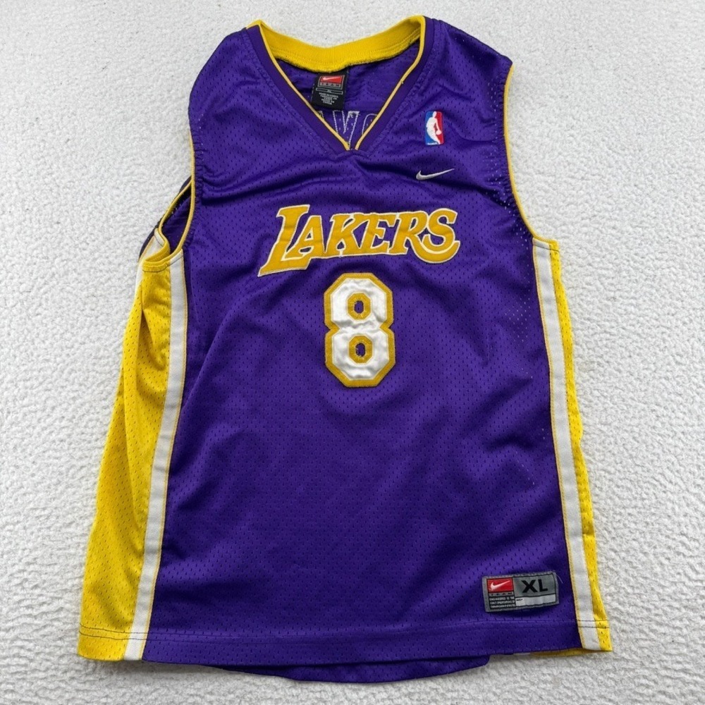 Vintage Nike Team Los Angeles Lakers Kobe Bryant #8 Jersey Youth XL Purple Sewn